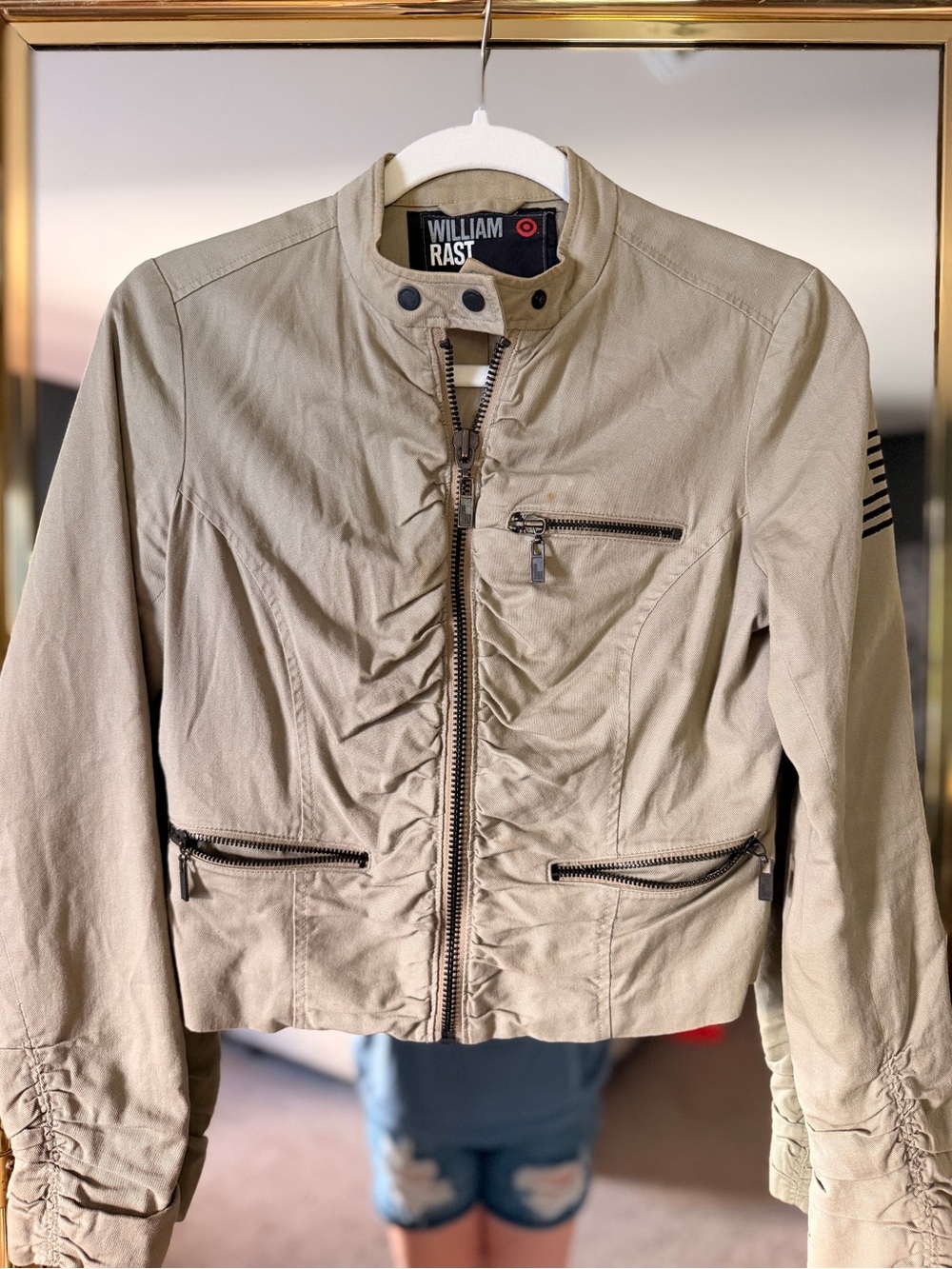 William Rast Women’s Tan Lightweight Zip-Front Jacket